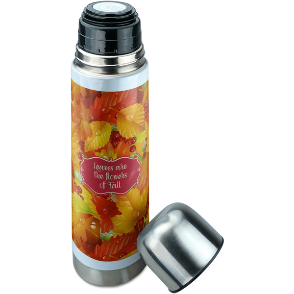 Fall Leaves Thermos - Lid Off