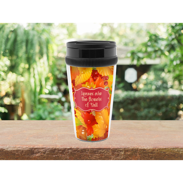 Fall Leaves Travel Mug Lifestyle (Personalized)