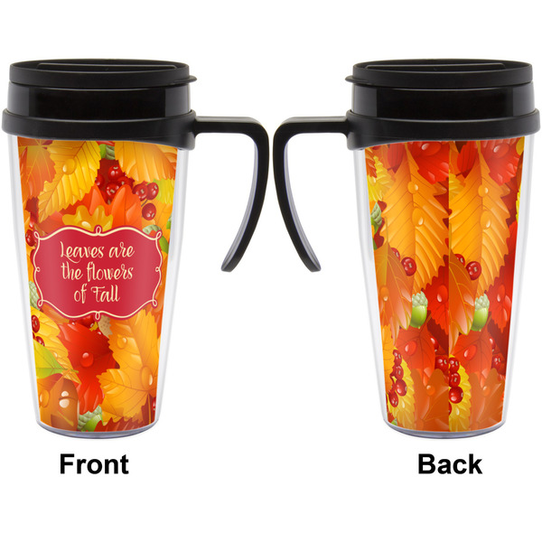 Fall Leaves Travel Mug with Black Handle - Approval