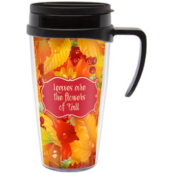 Fall Leaves Acrylic Travel Mug with Handle