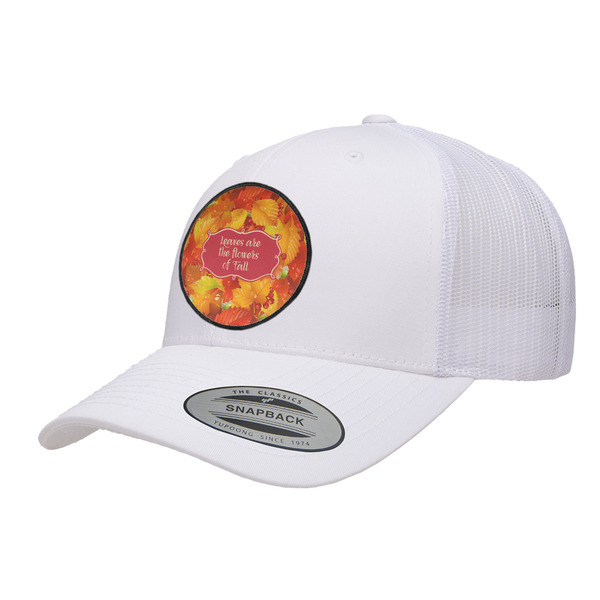 Custom Fall Leaves Trucker Hat - White (Personalized)