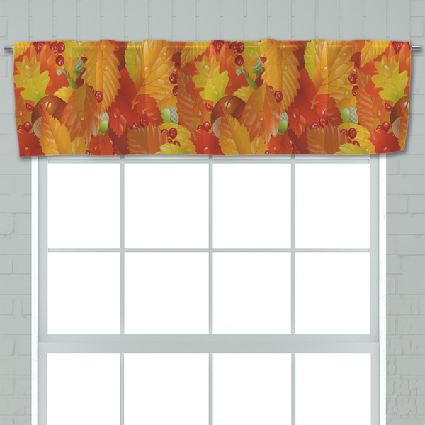 Fall Leaves Valance - Closeup on window