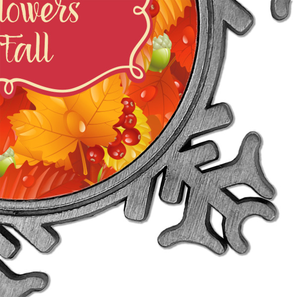 Fall Leaves Vintage Snowflake - Detail