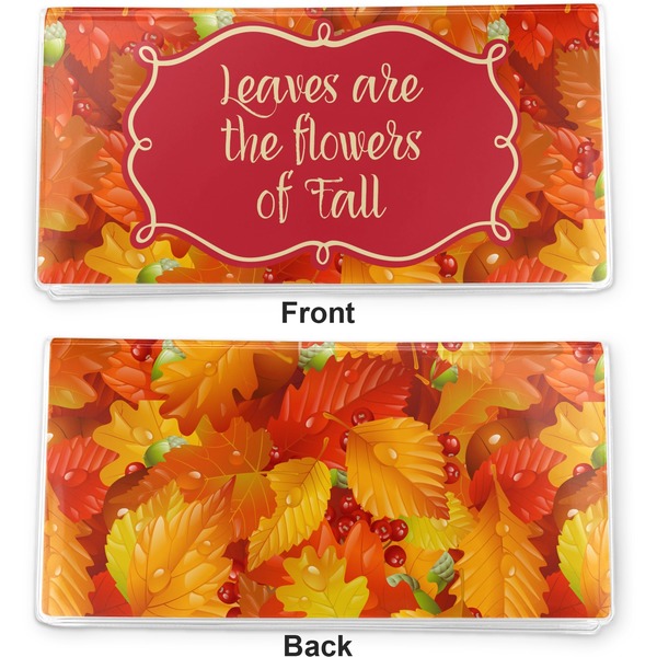 Fall Leaves Vinyl Check Book Cover - Front and Back
