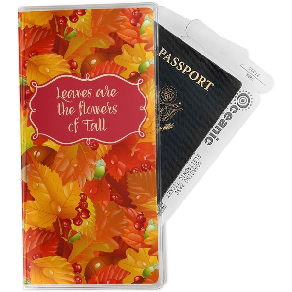 Custom Fall Leaves Travel Document Holder