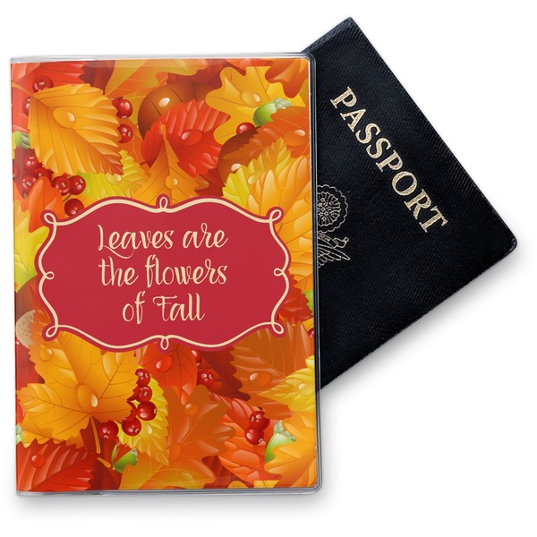 Custom Fall Leaves Vinyl Passport Holder