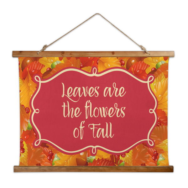 Custom Fall Leaves Wall Hanging Tapestry - Wide