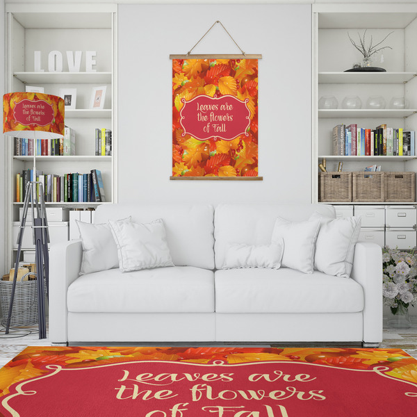 Fall Leaves Wall Hanging Tapestry - Portrait - IN CONTEXT