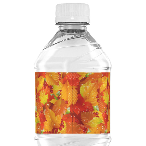 Fall Leaves Water Bottle Label - Back View