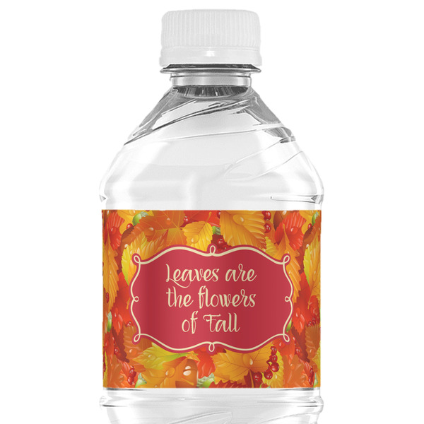 Custom Fall Leaves Water Bottle Labels - Custom Sized