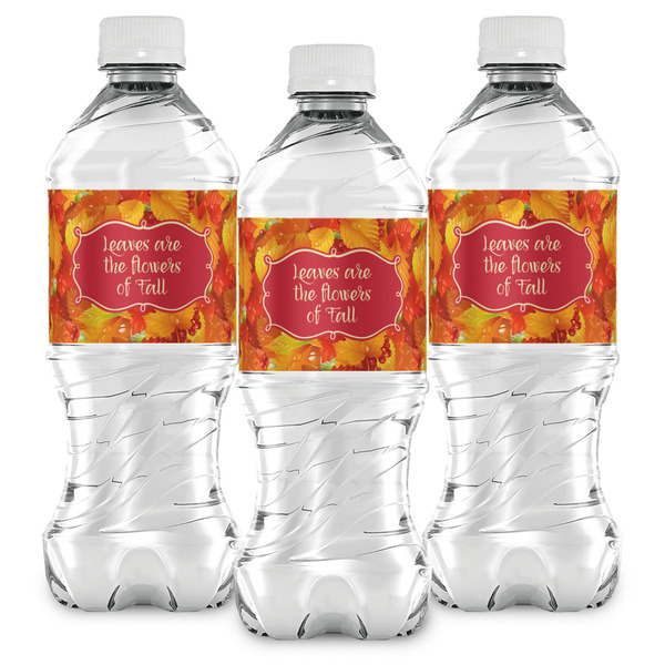 Fall Leaves Water Bottle Labels - Front View