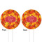 Fall Leaves White Plastic 4" Food Pick - Round - Double Sided - Front & Back