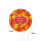 Fall Leaves White Plastic 4" Food Pick - Round - Single Sided - Front & Back