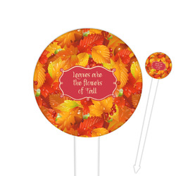 Fall Leaves Round Plastic Food Picks (Personalized)