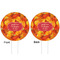 Fall Leaves White Plastic 6" Food Pick - Round - Double Sided - Front & Back