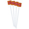 Fall Leaves White Plastic Stir Stick - Double Sided - Square - Front