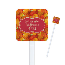 Fall Leaves Square Plastic Stir Sticks - Double Sided