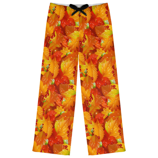 Custom Fall Leaves Womens Pajama Pants - S