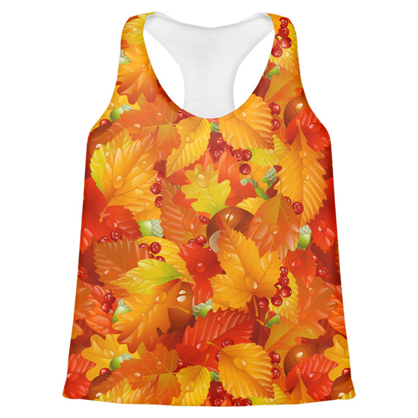 Custom Fall Leaves Womens Racerback Tank Top - Large