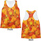Fall Leaves Womens Racerback Tank Tops - Medium - Front and Back