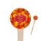 Fall Leaves Wooden 4" Food Pick - Round - Closeup