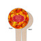 Fall Leaves Wooden 4" Food Pick - Round - Single Sided - Front & Back