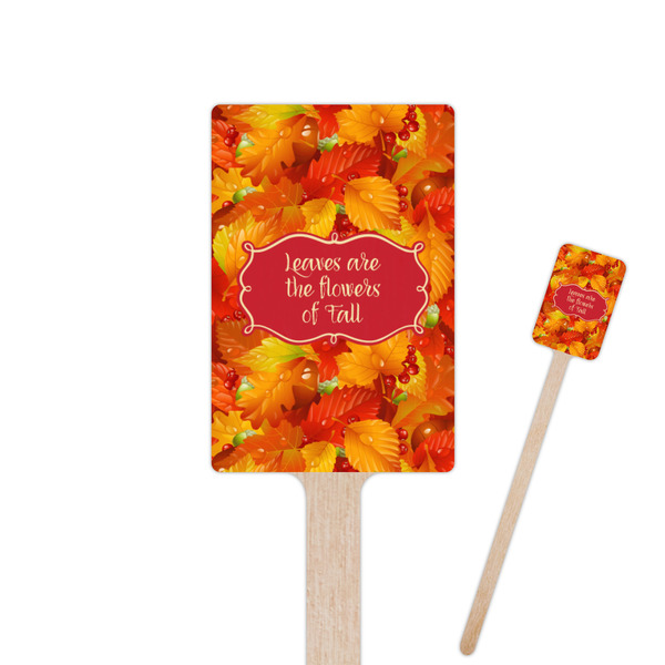 Custom Fall Leaves 6.25" Rectangle Wooden Stir Sticks - Single Sided