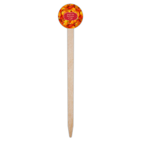 Fall Leaves Wooden 6" Food Pick - Round - Single Pick