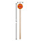 Fall Leaves Wooden 6" Stir Stick - Round - Dimensions