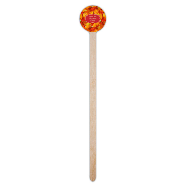 Fall Leaves Wooden 7.5" Stir Stick - Round - Single Stick