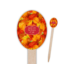 Fall Leaves Oval Wooden Food Picks - Double Sided