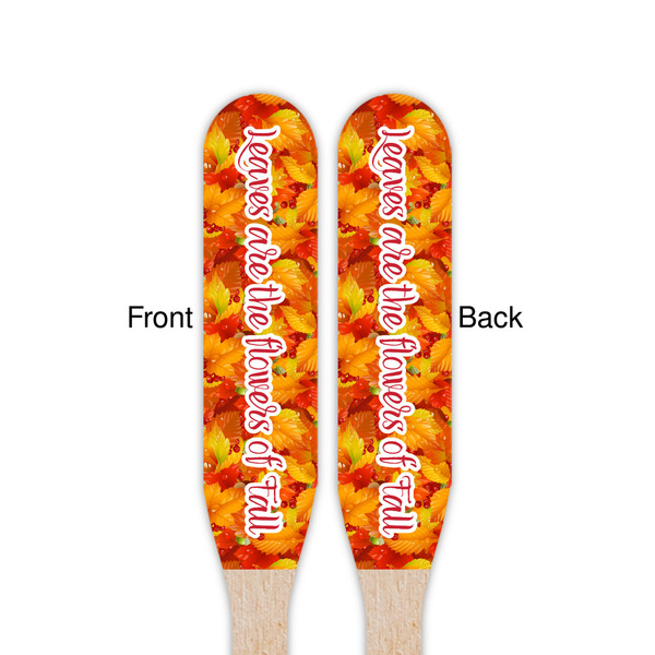 Fall Leaves Wooden Food Pick - Paddle - Double Sided - Front & Back
