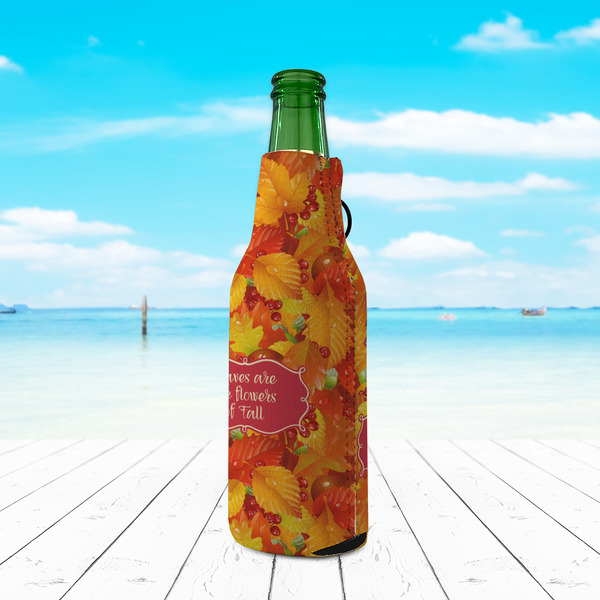 Fall Leaves Zipper Bottle Cooler - LIFESTYLE