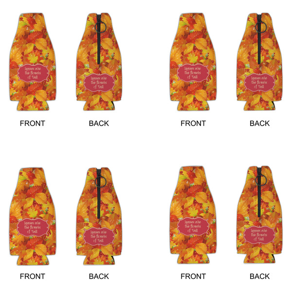 Fall Leaves Zipper Bottle Cooler - Set of 4 - APPROVAL