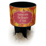 Fall Leaves Black Beach Spiker Drink Holder