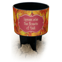 Fall Leaves Black Beach Spiker Drink Holder