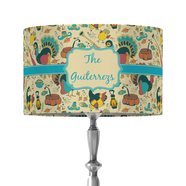 Custom Old Fashioned Thanksgiving 12" Drum Lamp Shade - Fabric (Personalized)