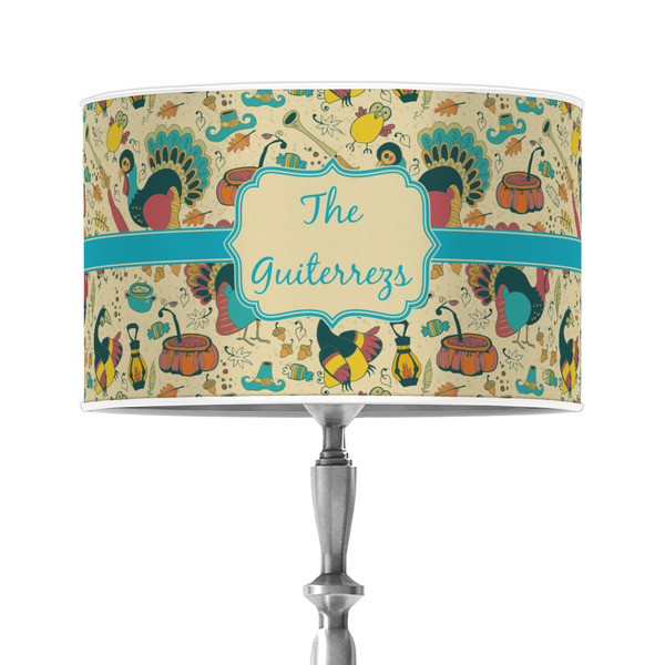 Custom Old Fashioned Thanksgiving 12" Drum Lamp Shade - Poly-film (Personalized)