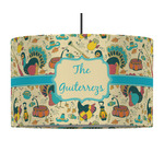 Old Fashioned Thanksgiving 12" Drum Pendant Lamp - Fabric (Personalized)
