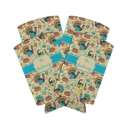 Old Fashioned Thanksgiving Can Cooler (tall 12 oz) - Set of 4 (Personalized)