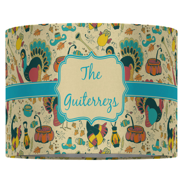 Old Fashioned Thanksgiving 16" Drum Lampshade - FRONT (Fabric)