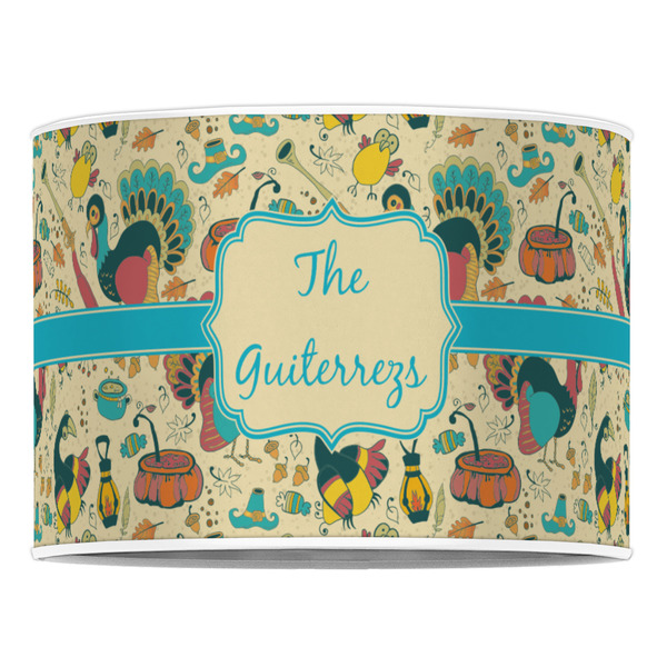 Old Fashioned Thanksgiving 16" Drum Lampshade - FRONT (Poly Film)
