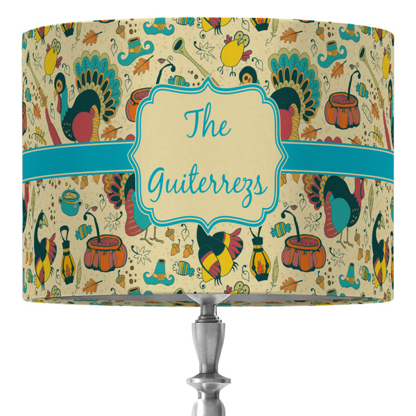 Custom Old Fashioned Thanksgiving 16" Drum Lamp Shade - Fabric (Personalized)