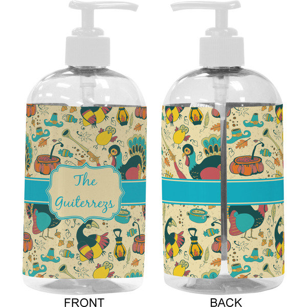 Old Fashioned Thanksgiving 16 oz Plastic Liquid Dispenser- Approval- White