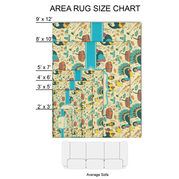 Old Fashioned Thanksgiving 2'x3' Indoor Area Rugs - Size Chart