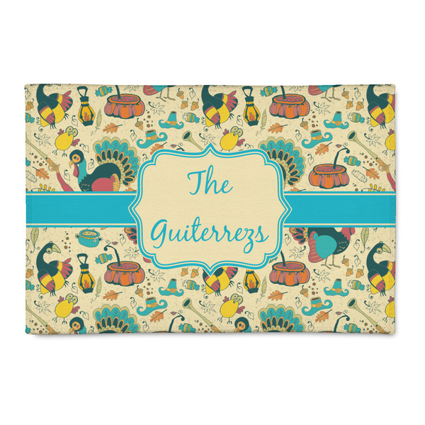 Custom Old Fashioned Thanksgiving Patio Rug (Personalized)