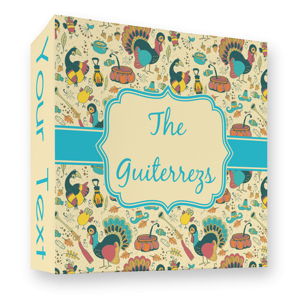 Custom Old Fashioned Thanksgiving 3 Ring Binder - Full Wrap - 3" (Personalized)