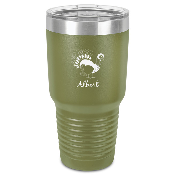 Custom Old Fashioned Thanksgiving 30 oz Stainless Steel Tumbler - Olive - Single-Sided (Personalized)