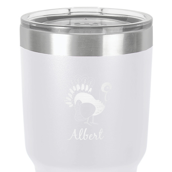 Old Fashioned Thanksgiving 30 oz Stainless Steel Ringneck Tumbler - White - Close Up