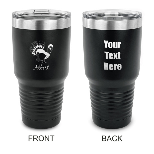 Custom Old Fashioned Thanksgiving 30 oz Stainless Steel Tumbler - Black - Double Sided (Personalized)